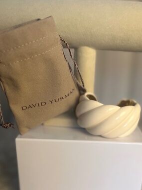 David Yurman Sculpted Cable Resin Bracelet Cuff -  Ivory-colored